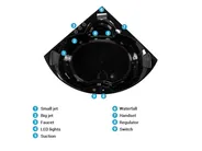 Corner Hot Tub with LED SENADO 2050 x 1500 mm Black_781369