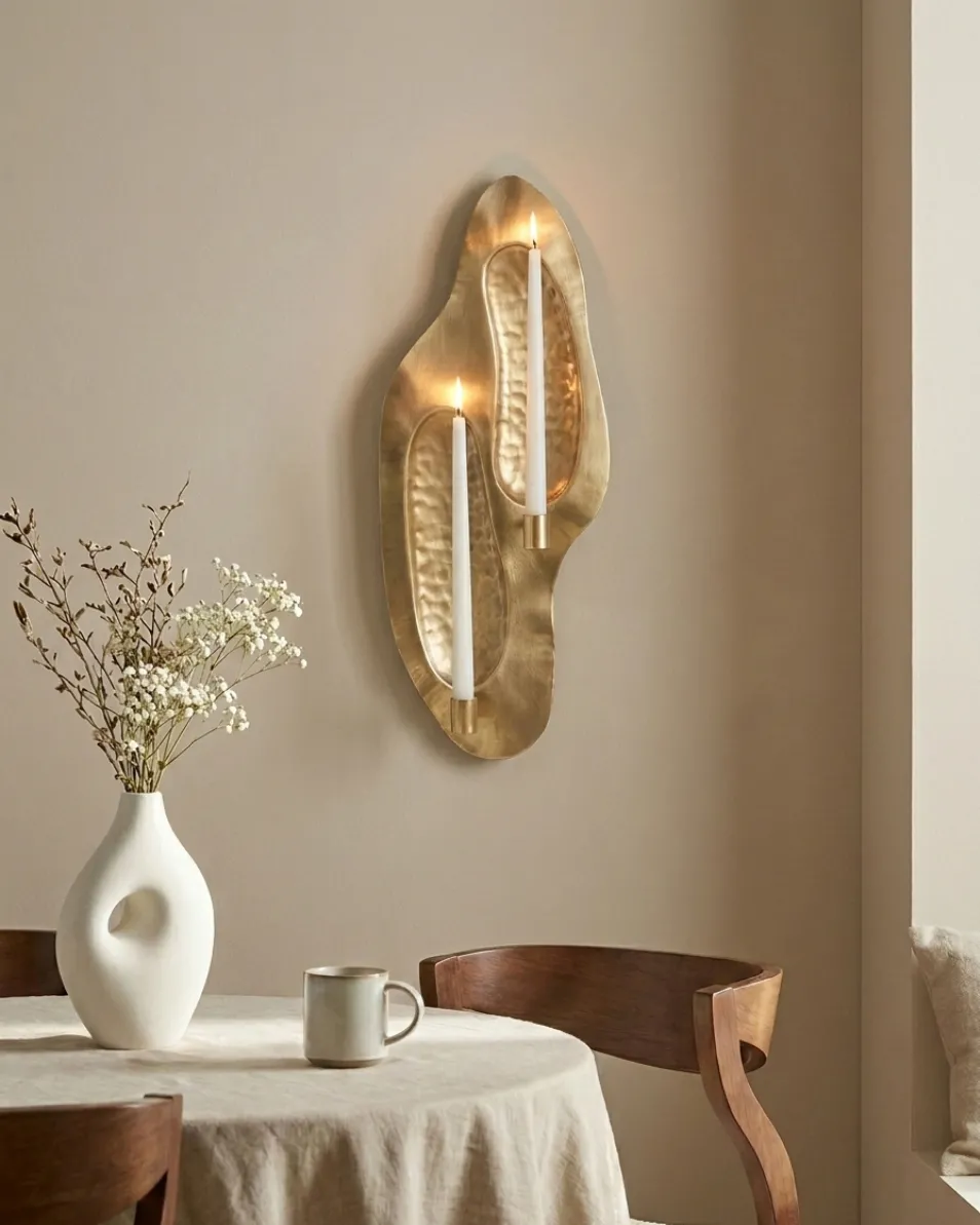 Świecznik wiszący PENICHE 60 cm Metal Złoty