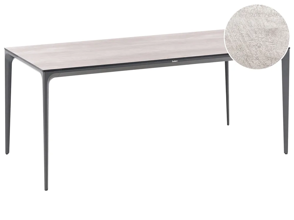Stół ogrodowy SOVARETO 180 cm 90 cm Imitacja drewna Jasnoszary