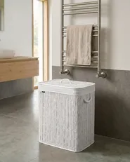 Kosz na pranie z pokrywą ARRAIAS Biały 100 L_1063775