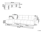 Corner Sofa 4 Seater TOMRA Fabric Light Grey Right Hand_848260