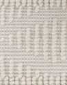 Teppich Wolle helles Beige 140 x 200 cm geometrisches Muster Kurzflor LAPSEKI_830792