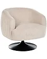 Sillón giratorio NORAGER Tela Beige claro