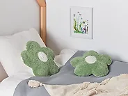 Set of 2 Decorative Cushions SORREL 30 x 30 cm Cotton Flower Green_1184801