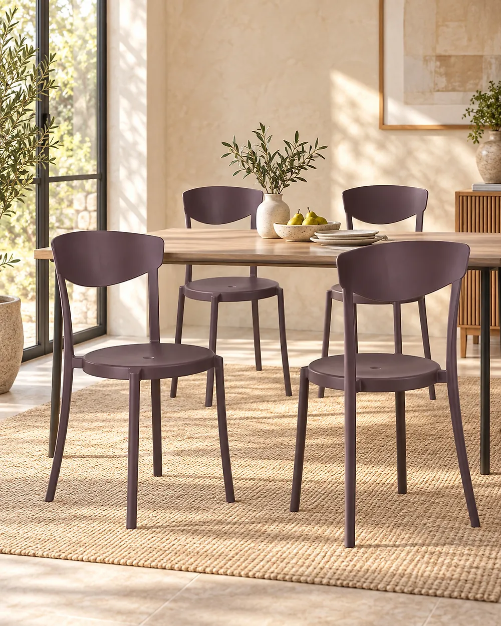 Set di 4 sedie da giardino VIESTE Marrone_1174423