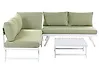 Garden Corner Sofa with Table 5 Seater COCCORINO Metal Green