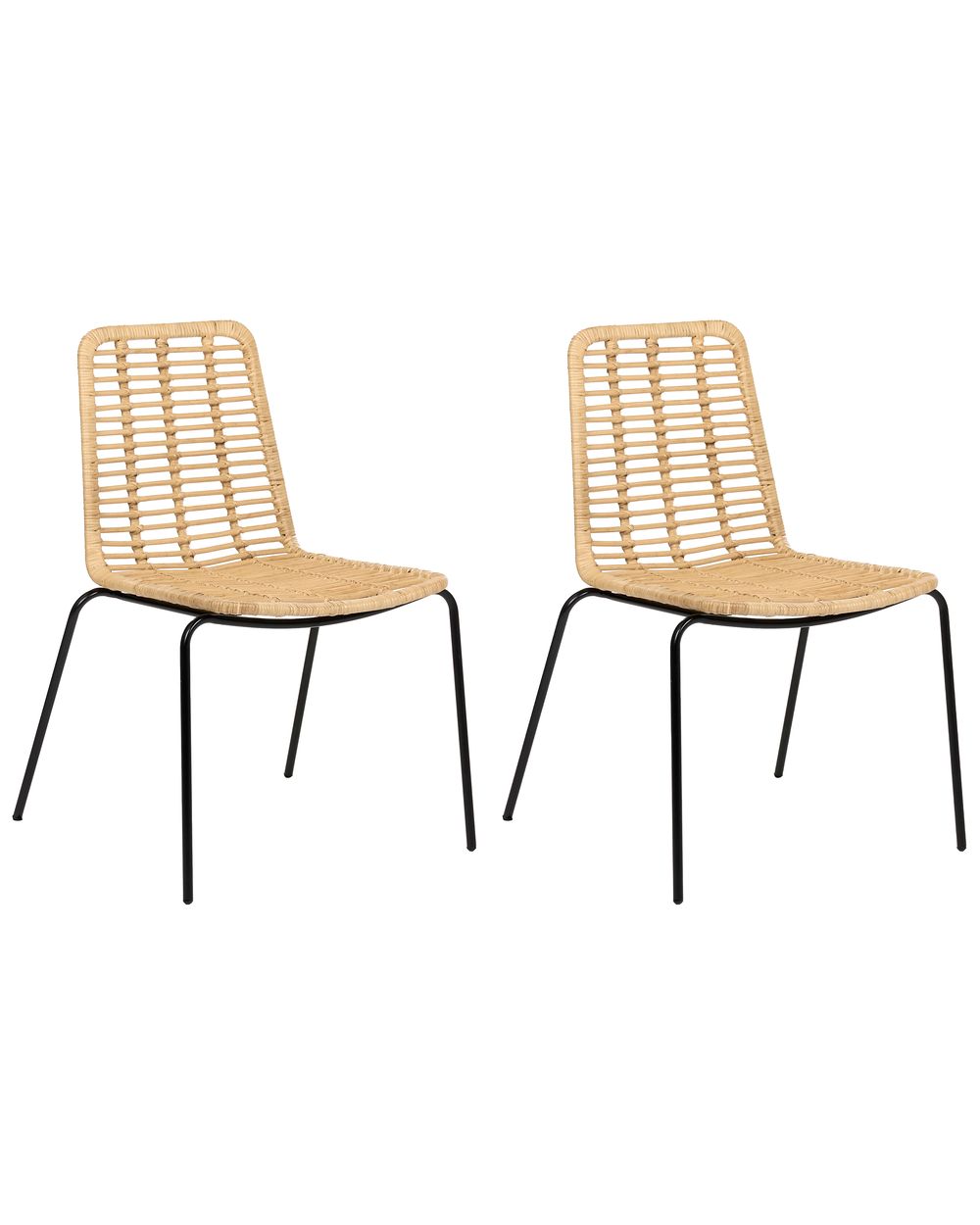 Conjunto de 2 cadeiras de jantar TAOS Rattan Natural