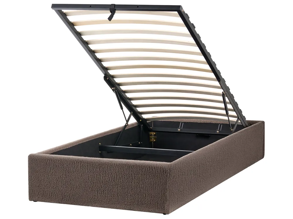 Ottoman Bed without Headboard DINAN Boucle Taupe 90 x 200 cm (EU Single)_1065113