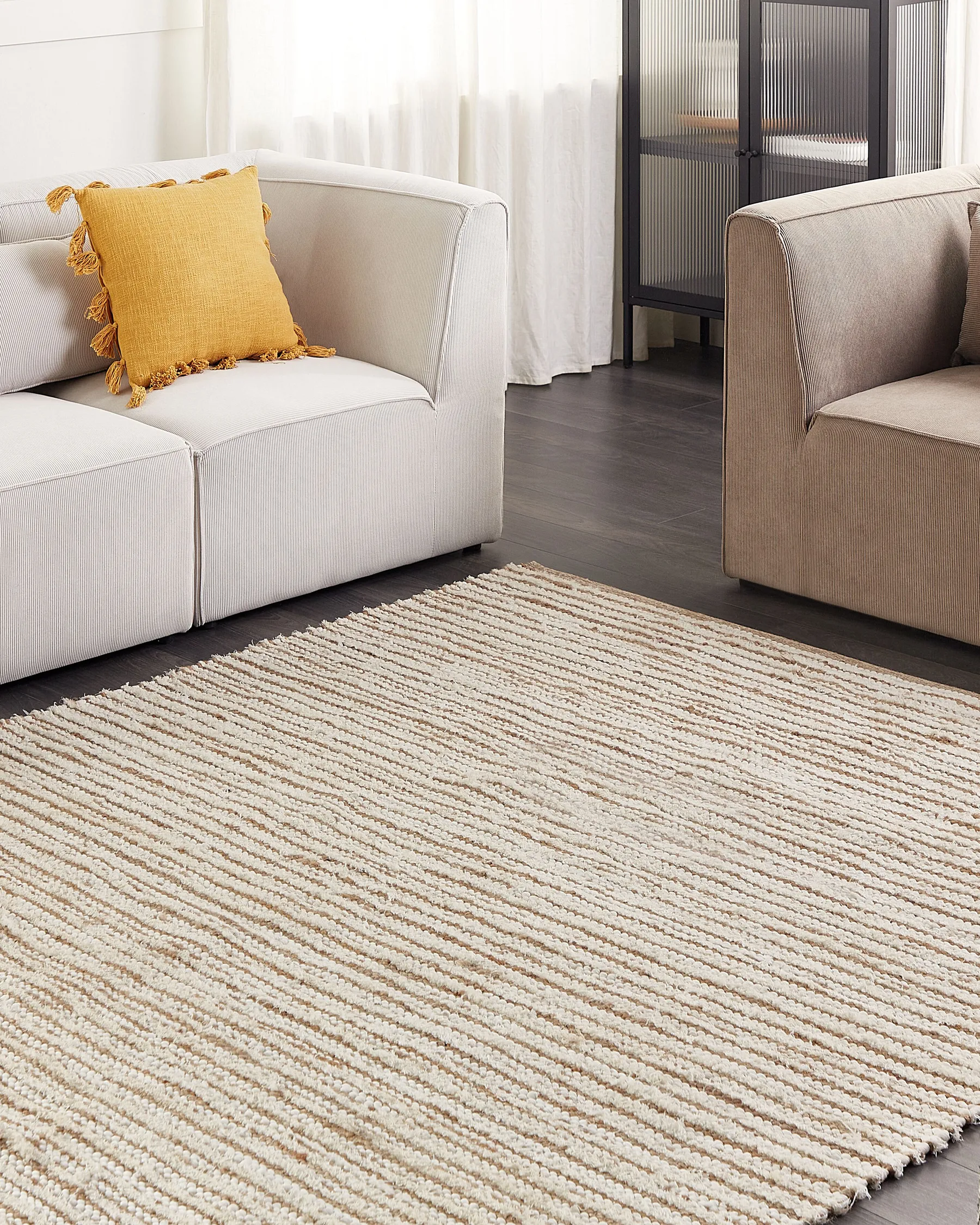 Tappeto BARKHAN Beige 300 x 400 cm Cotone_870031
