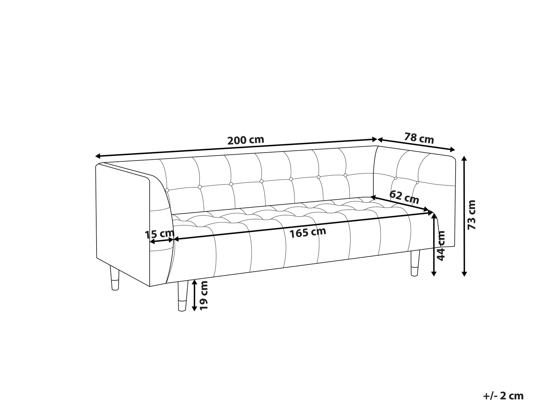 3 Seater Fabric Sofa Green BYSKE_958917 3 Seater Fabric Sofa Green BYSKE_958917