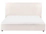 Lit avec sommier Bouclé LAVAUR 160 x 200 cm Blanc cassé_985472
