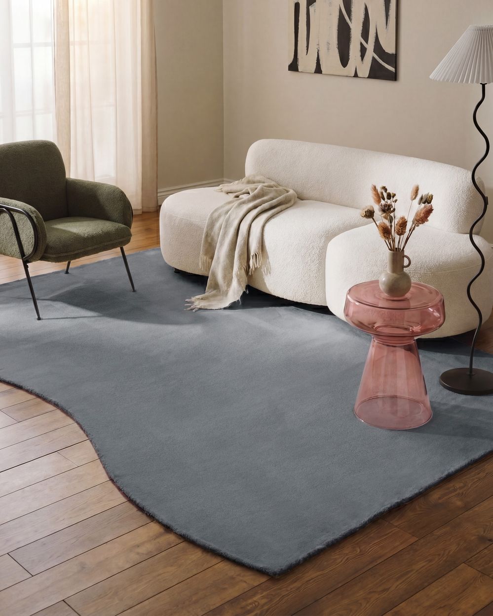 Vloerkleed TANGRA Donkergrijs 160 x 230 cm