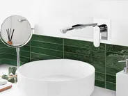 rubinetto miscelatore da parete per lavabo CHUNGARA Ottone Argento_995738