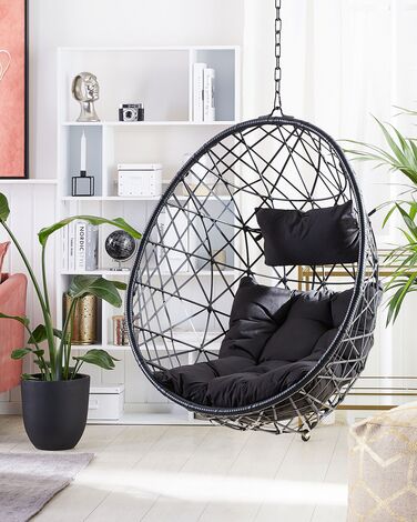 PE Rattan Hanging Chair Black ALATRI