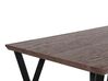 Egyedi Sötét Fa Asztal Fekete Lábazattal 140 x 80 cm BRAVO_750543