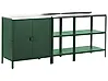 Conjunto de 3 muebles de cocina exterior VILAMA Verde Metal