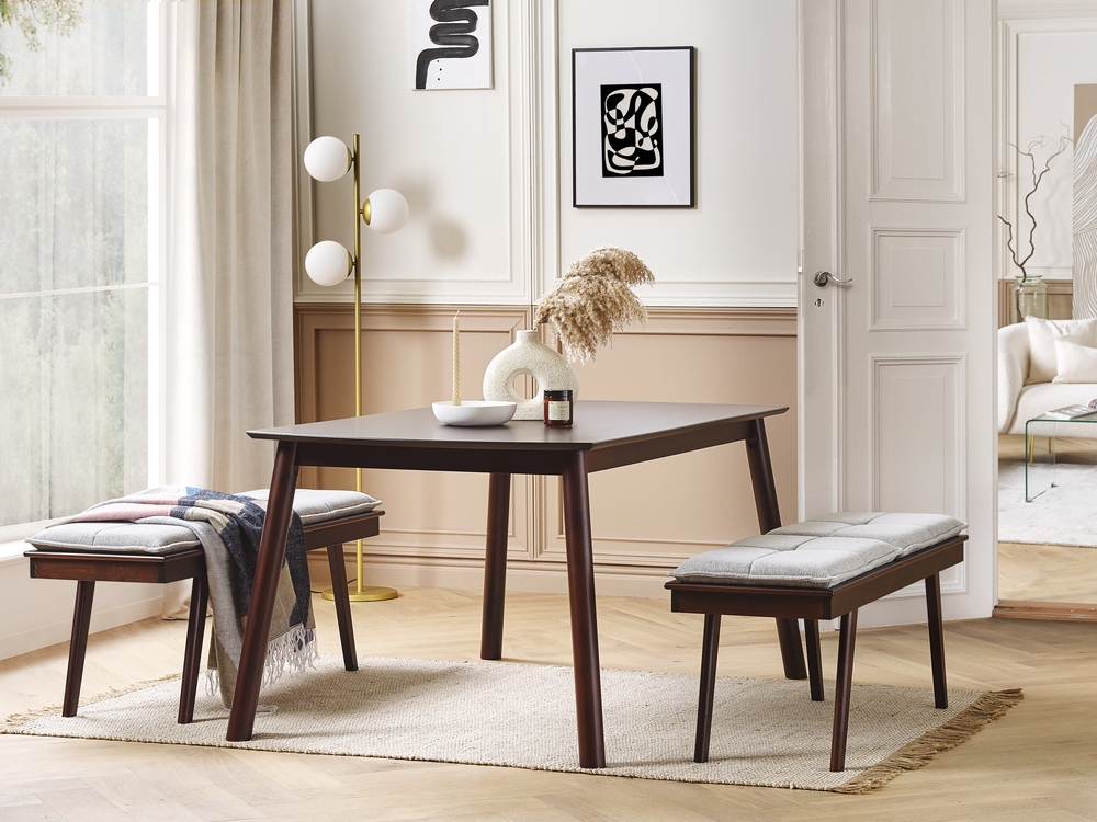 Small dark wood dining table and chairs discount