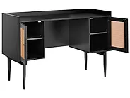 Home Office Desk RATANA 130 cm x 50 cm Black_1191769