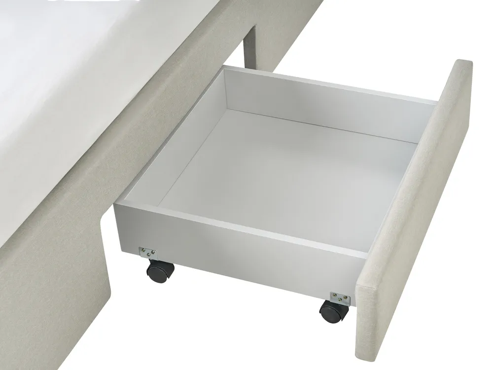 Bed with Storage Drawers SOUTRIN Fabric Beige 160 x 200 cm (EU King Size)_993429