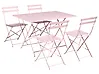Garden Dining Set 4 Seater FIORI Folding Metal Pastel Pink