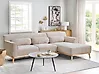 Corner Sofa SIMOS Chenille Beige Left Hand