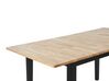 Mesa de comedor extensible de madera de caucho clara/negro 120/150 x 80 cm HOUSTON_785793