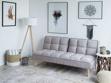 Fabric Sofa Bed Light Grey SILJAN