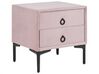 Sametová souprava nábytku postel 180 x 200 cm +2 noční stolky růžová SEZANNE_892588