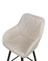 Set of 2 Fabric Bar Chairs Light Beige DARIEN _877590