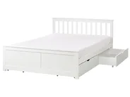 Bed with 4 Drawers OLENDON Pine Wood White 140 x 200 cm (EU Double)_954771