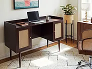 Home Office Desk RATANA 130 cm x 50 cm Dark Brown_1191708