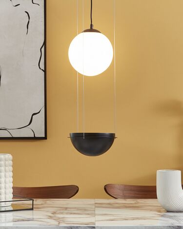 Glass Pendant Lamp Black TOBINS