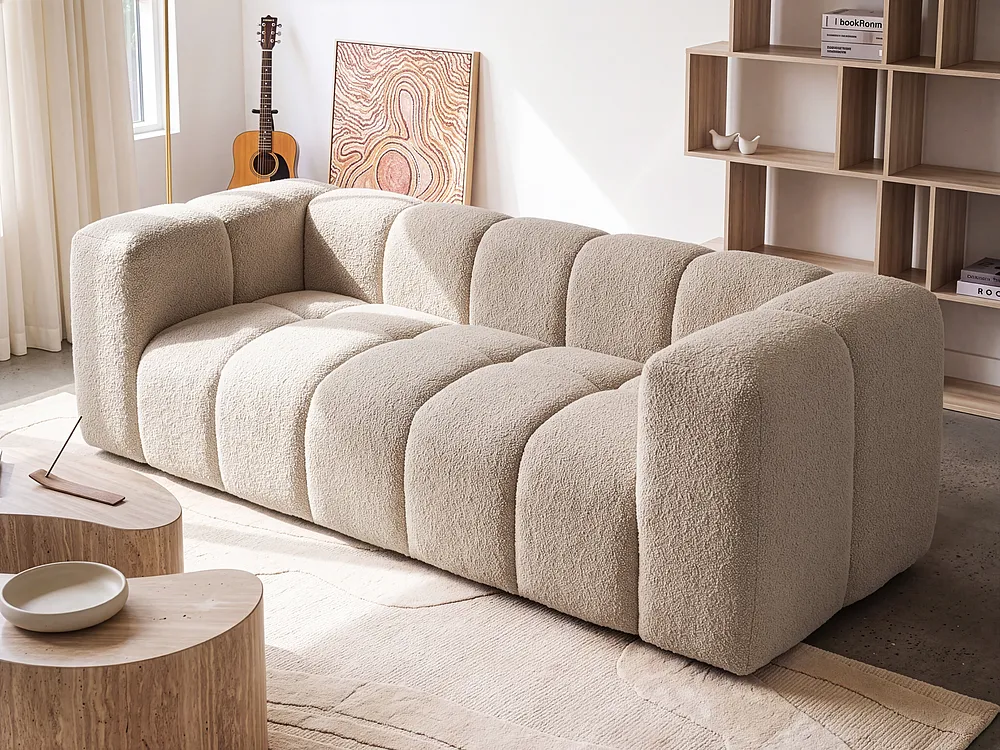 Sofa 3 Seater ANTOLA Boucle Beige