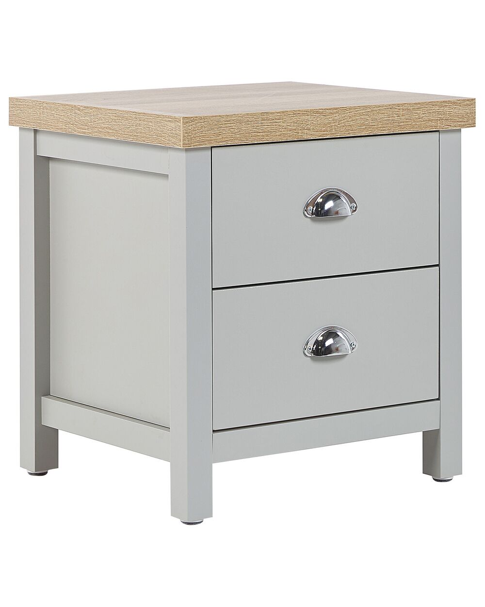 2 Drawer Bedside Table CLIO Light Grey Beliani