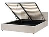 Letto contenitore LAURESSES Tessuto Tortora 160 x 200 cm