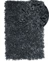 Leather Area Rug 140 x 200 cm Black MUT_723965