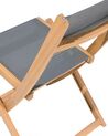 Conjunto de 2 sillas de jardín de madera de acacia clara/gris CESANA_716855