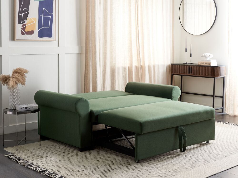 Fabric Sofa Bed Green SILDA Beliani