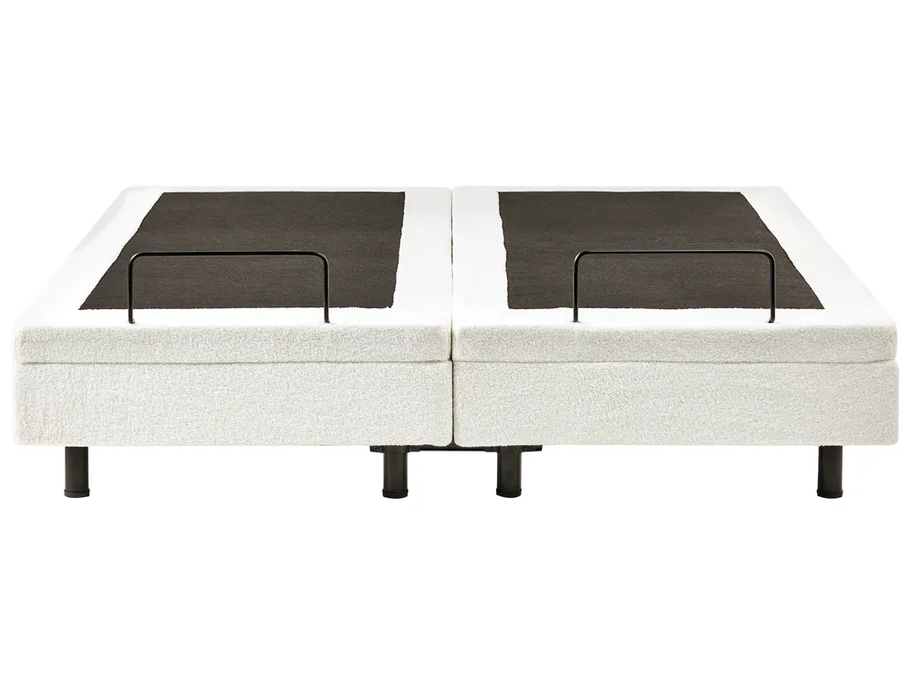 Adjustable Bed without Headboard Boucle DUKE 180 x 200 cm (EU Super King) Off-White_1011480