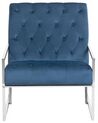 Fauteuil en velours bleu foncé HARSTAD_747312