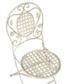 Zestaw 4 krzeseł ogrodowych metalowy złamana biel BIVIO_806687