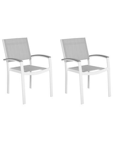 Set di 2 sedie da giardino in colore grigio PERETA