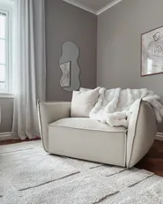 Set da salotto 5 posti KUNES Tessuto Beige chiaro_1047115