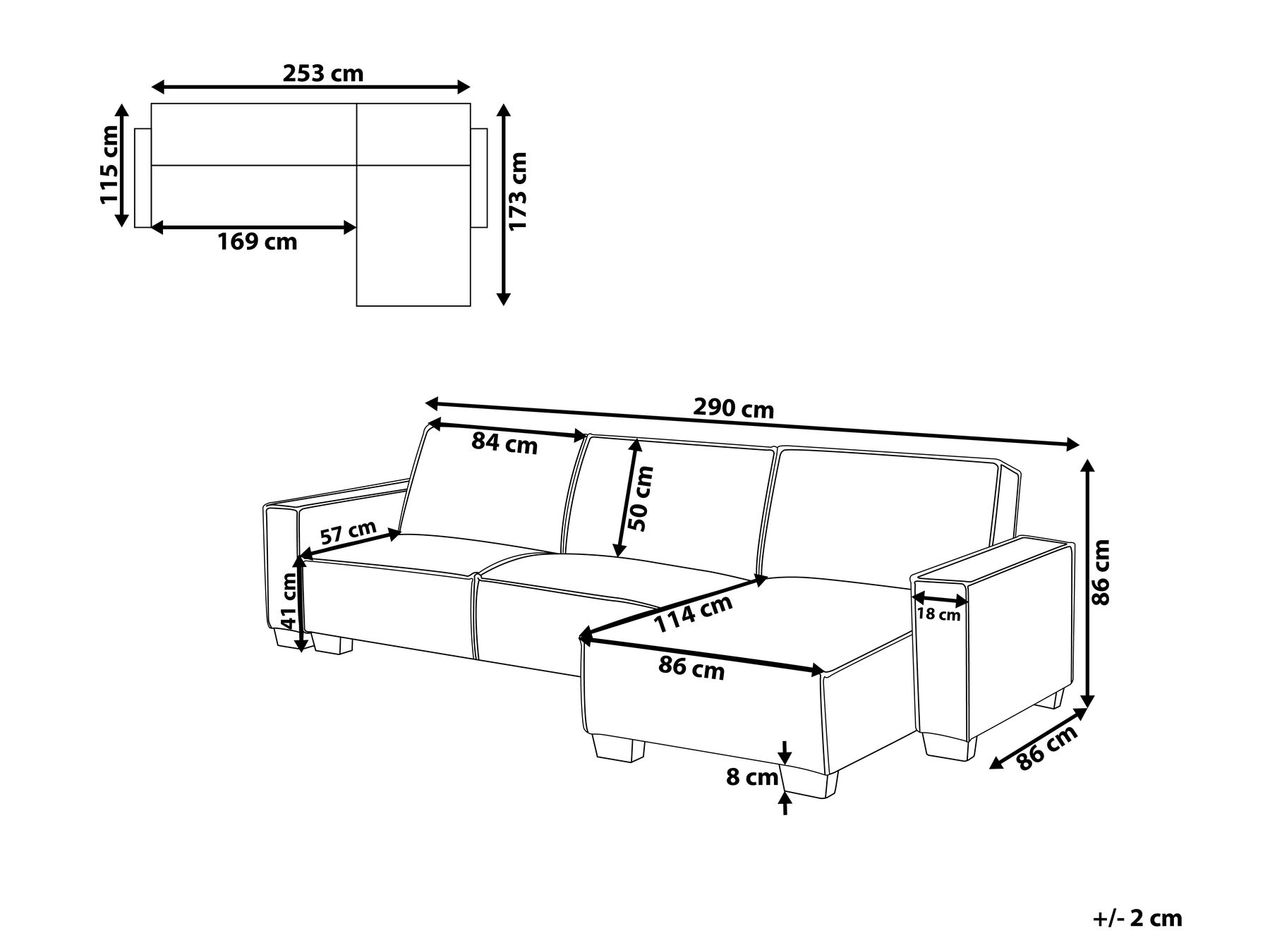 Corner Sofa Bed 3 Seater ROMEDAL Fabric Light Grey Left Hand_748984