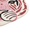 Kinderteppich Wolle rosa 120 x 110 cm Tigermotiv PARKER_874830
