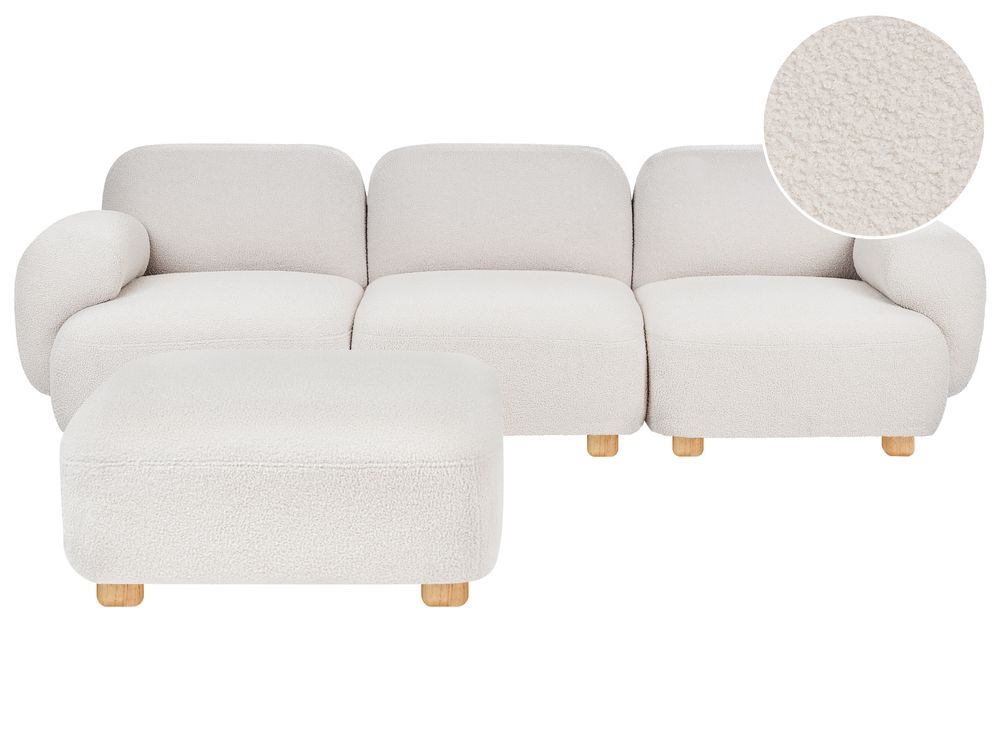 Modular Sofa 3 Seater AMLI with Ottoman Boucle Off-White