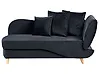 Right-Hand Chaise Longue MERI with Storage Velvet Black