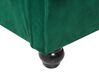 Cama con somier de terciopelo verde esmeralda/madera oscura 160 x 200 cm AVALLON_729167
