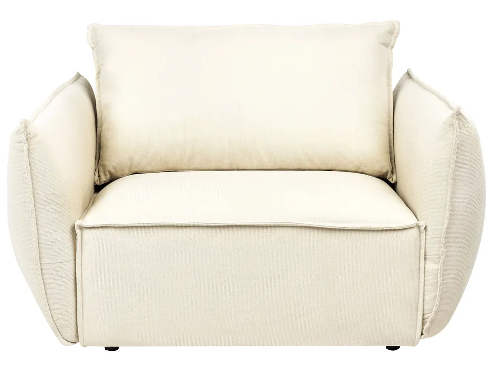 Set da salotto 5 posti KUNES Tessuto Beige chiaro_1013312