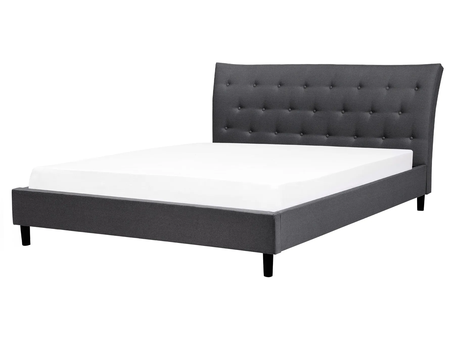 Bett mit Lattenrost Stoff SAVERNE 160 x 200 cm Dunkelgrau_1074290